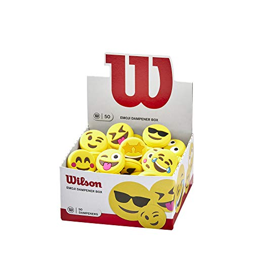 Wilson Vibrationsdämpfer mit Emoji-Motiven, 50er-Pack, Gelb/Schwarz, WR8404901001 von Wilson