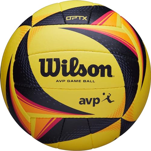Wilson Volleyball OPTX AVP GAME BALL, Beach-Volleyball, Offizielle Größe, gelb/schwarz, WTH00020XB von Wilson