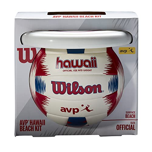 Wilson Volleyball und Frisbee AVP Hawaii Summer KIT, Sommer-Set, Mischleder, Ideal für den Strand, WTH80219KIT Rot/Blau/Weiß Set von Wilson