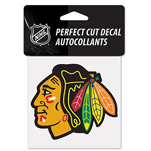 NHL Chicago Blackhawks 21863010 Aufkleber, perfekt geschnitten, 10,2 x 10,2 cm, Schwarz von Wincraft