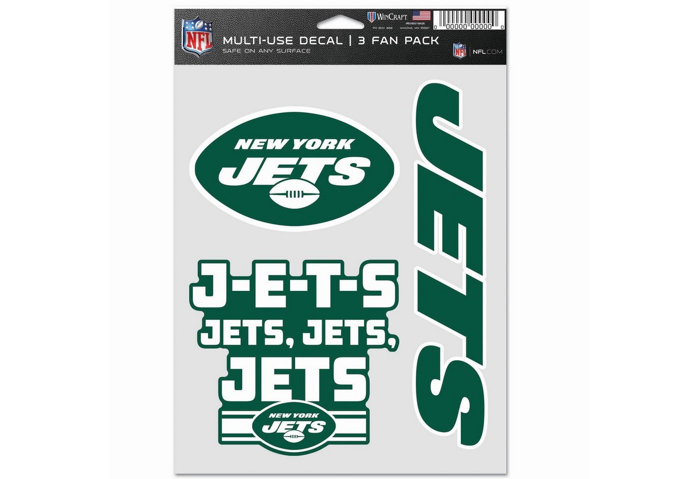 WinCraft Wanddekoobjekt NFL Aufkleber Use 3er Set 20x15cm New York Jets von WinCraft