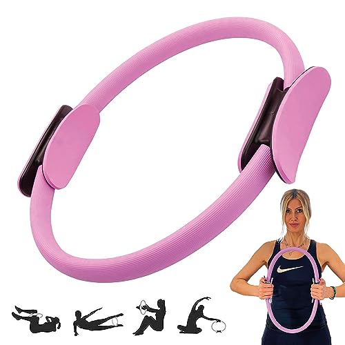 Winch Pilates Ring PRO | Premium-Qualität mit Weicher-Polsterung, Anti-Rutsch-Griff | Widerstandsring für Ganzkörpertraining, Yoga und Physiotherapie | Fitnessgerät für Heimtraining und Studio-Workout von Winch