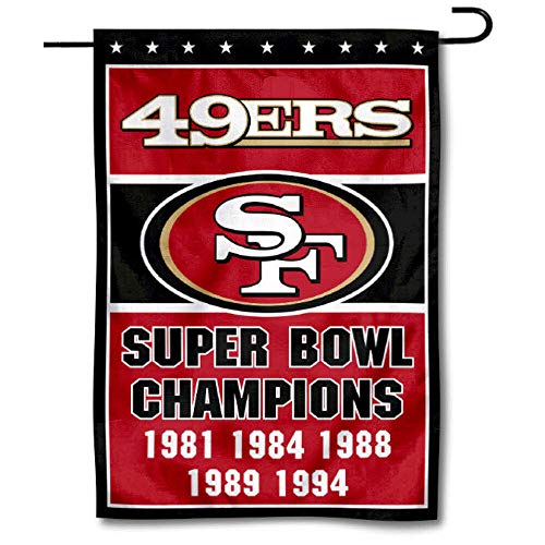 San Francisco 49ers 5 Zeit Super Bowl Champions doppelseitig Garten Flagge von Wincraft