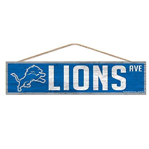 WinCraft NFL Detroit Lions SignWood Avenue Design, Teamfarbe, 4 x 17 cm von Wincraft