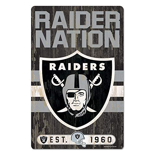 Wincraft NFL Schild aus Holz Oakland Raiders Holzschild Wood Slogan Raider Nation von Wincraft