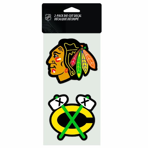 Wincraft NHL Aufkleber/Aufkleber, gestanzt, 10,2 x 20,3 cm, 2 Stück, Chicago Blackhawks von Wincraft
