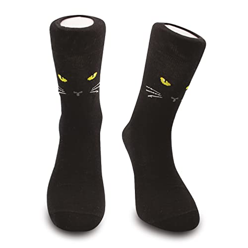 Winkee - Schwarze Katze Socken | Cool Socks in Größe 36-40 (L/XL) | Lustige Socken für Männer & Frauen | Socks mit Motiv | Ideale Weihnachtsgeschenke | Halloween, Karneval, Fasching, Partys von Winkee