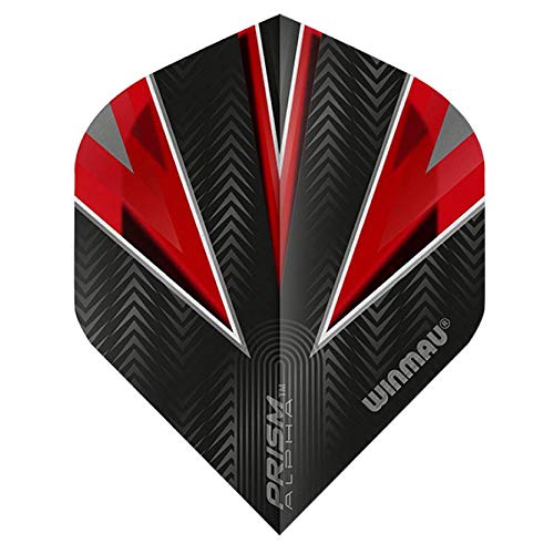 WINMAU Prism Alpha Black & Red Extra Dicke Dart Flights - 1 Sätze pro Packung (3 Flights insgesamt) von WINMAU