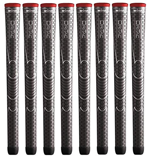 Winn Dri-TAC Standard Größe Golf Grips – Set of 8, Dunkel Grau von Winn