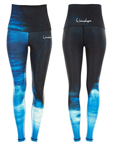 Winshape Damen Functional Power Shape Jeans Tights Leggings High Waist HWL102, Water, Slim Style, Fitness Freizeit Sport Yoga Workout, blau, XXL von WINSHAPE