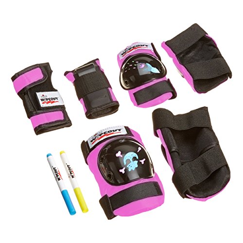 Wipeout Dry Erase Kinder Protektoren-Set mit Knie-, Ellbogen- und Handgelenkschützern, trocken abwischbar, rose von Wipeout