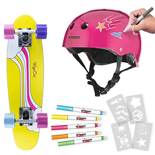 Wipeout Unisex Jugend Dry Erase Kinder-Fahrradhelm für trocken abwischbare Marker, Neonpink, ab 8 Jahren, Neon-Pink, Einheitsgröße von Wipeout