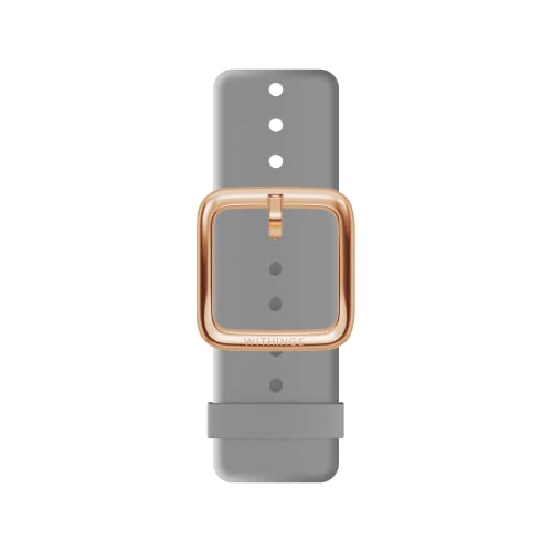 Withings Unisex-Adult Premium Armband aus Fluorelastomer für Scanwatch, HR Sport, ECG, Move und Steel [Amazon Exclusive], Grau-Rosegold Schnalle, 18mm von Withings