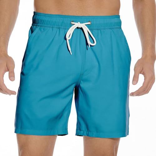 Lässige Sommer-Strandshorts für Herren, elastische Taille, Kordelzug, Flache Vorderseite (1 Item-G,L) von WitmAn