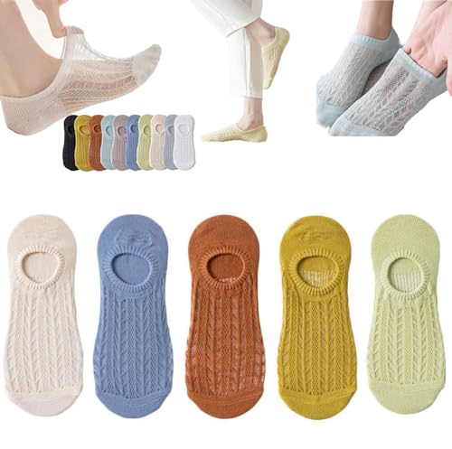 WitmAn Unsichtbare Air-Socken, Mesh- und atmungsaktive unsichtbare Bootssocken, Summer Breath Mesh Low-Socken für Frauen (5 Pairs-a,One Size) von WitmAn