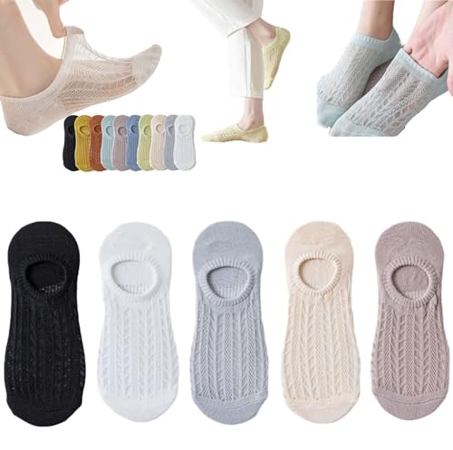 WitmAn Unsichtbare Air-Socken, Mesh- und atmungsaktive unsichtbare Bootssocken, Summer Breath Mesh Low-Socken für Frauen (5 Pairs-b,One Size) von WitmAn