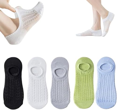 WitmAn Unsichtbare Air-Socken, Mesh- und atmungsaktive unsichtbare Bootssocken, Summer Breath Mesh Low-Socken für Frauen (5 Pairs-e,One Size) von WitmAn