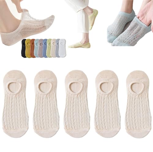 WitmAn Unsichtbare Air-Socken, Mesh- und atmungsaktive unsichtbare Bootssocken, Summer Breath Mesh Low-Socken für Frauen (5 Pairs-n,One Size) von WitmAn