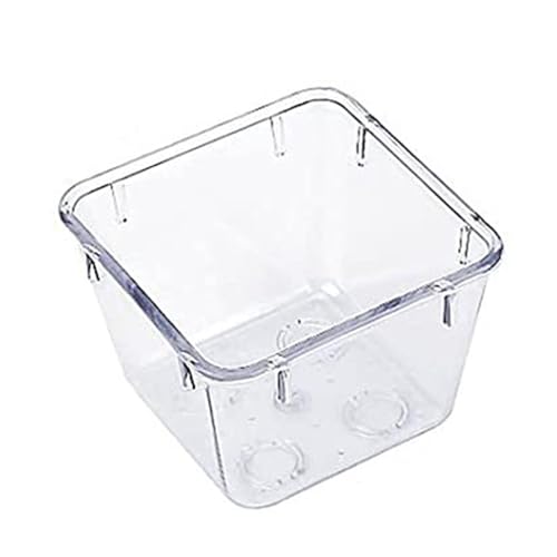Wizoowip Rutschfester stapelbarer Behälter, transparente Aufbewahrungsbox, transparenter Schubladen-Organizer aus Acryl mit Ablauflöchern, stapelbarer Aufbewahrungsbehälter transparent S von Wizoowip