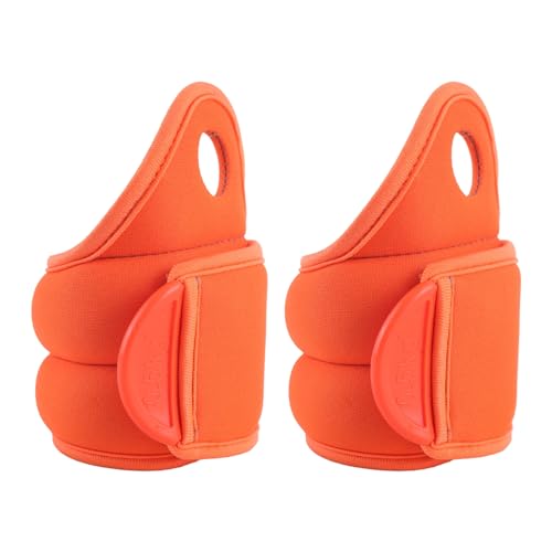 Wizoowip Sport-Gewichtsmanschetten, wasserdicht, atmungsaktiv, ergonomisches Design, Handgelenkgewichte, verstellbare Fitness-Handgewichte für Krafttraining, 1 Paar Orange von Wizoowip