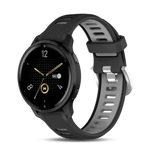 Wizvv Kompatibel mit Garmin Vivoactive 5/Vivoactive 3/Venu/Venu 2 Plus/Venu Sq/Venu sq 2 Armband,20mm Silikon-Sportuhrenarmband für Vivomove HR/Forerunner 55/245/245 Music Herren Damen von Wizvv