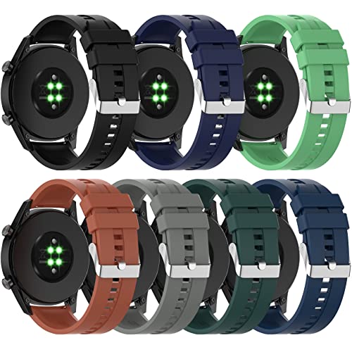 Wizvv 7 Farben Silikon Armband kompatibel mit Huawei Watch 3 GT2 GT2e GT2 Pro GT3 42 mm 46 mm Smartwatch für Männer und Frauen von Wizvv