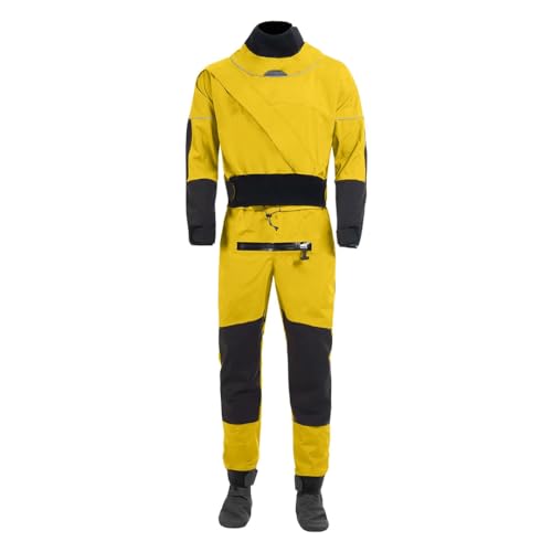 Herren Latex Dry Suit Kajak für Dreilagig Wasserdicht Atmungsaktiv Surfen Segeln Rafting Sport Dry Suit Gelb M von Wjnvfioo