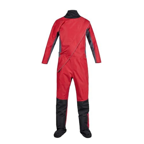 Herren Outdoor Sport Dry Suit Latex Kragen Atmungsaktiv 3-lagig Wasserdicht Kajak Surfen Dry Suit Rot L von Wjnvfioo