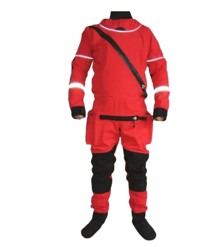 Wjnvfioo Kajak Dry Suit Rescue Immersion Suit Waterproof Clothing Rafting Sailing Fishing Dry Suit red M von Wjnvfioo