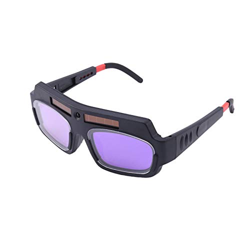 Wlauqueta 1 x solarbetriebene Schweißmaske mit automatischer Verdunkelung, Helmbrille, Schweißerbrille, Lichtbogen-Anti-Schock-Linse für Augenschutz von Wlauqueta