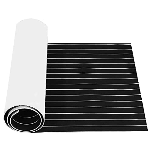 Wlauqueta - Selbstklebende Bodenmatte aus Teakholz, für Yachtböden, synthetische Bootsbodenmatte, 2400 x 450 x 6 mm von Wlauqueta