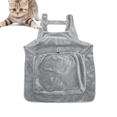Wlikmjg Katzenschürze zum Halten der Katze, Katzentragetaschenschürze, Warme Brusttasche zum Schlafen mit Katzen, Warme Katzen-Tragetasche aus Korallenvlies, Brustschürze, Kätzchen-Tragetasche für von Wlikmjg