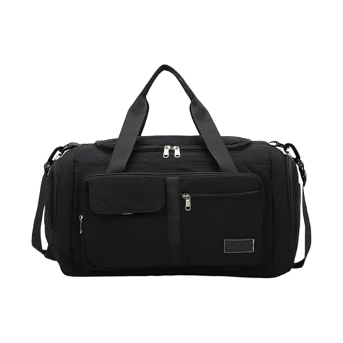 Turnbeutel mit Schuhfach Übernachtungstasche Training Sport Große Kapazität Reise Wochenende Fitness Faltbar Gym Große Kapazität Reise Training Sport Fitness, Schwarz , Mass Beauty von Woedpez