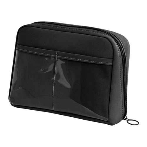 Woedpez Federmäppchen mit 12 Fächern, hohe Kapazität, Federmäppchen, Marker, Organizer, Taschen, Kunstbedarf, Taschen, Reise-Kosmetiktasche, Cartoon für die Schule, Schwarz , Mass Beauty von Woedpez