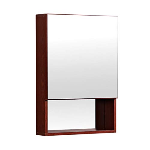 Spiegel Spiegelschrank WolFum Badezimmer-Aluminium-Spiegelkasten, verdeckter Badezimmerschrank, Spiegel, Kosmetikspiegel, Aufbewahrungsschrank, einfache Aufbewahrung (Farbe: Braun, Größe: 48 x 68 x 13 von WolFum