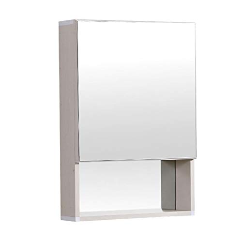 WolFum Badezimmerspiegel Spiegelschrank Aluminium-Spiegelbox Verdeckter Schrankspiegel Kosmetikspiegel Aufbewahrungsschrank Einfache Aufbewahrung (Farbe: Weiß, Größe: 48 * 68 * 13 cm) von WolFum