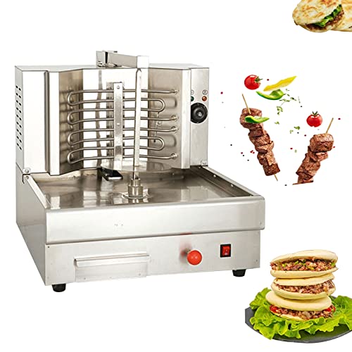 WolFum Effiziente Heizrohr-Elektromaschine – Vertikaler Drehspieß für Hähnchenbraten, Tacos-Fleisch – Edelstahl, 360°-Drehung – Heim-Kebab-Maschine von WolFum