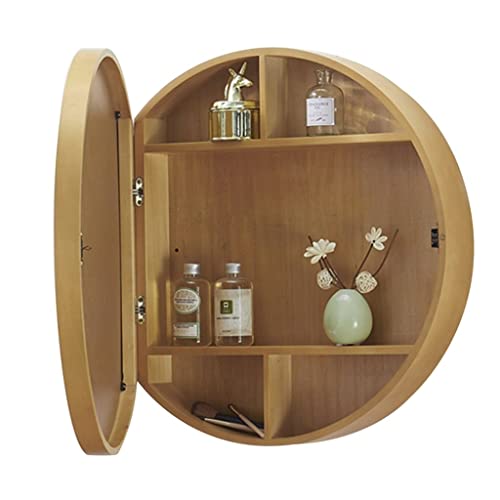 WolFum Medizinschrank mit Spiegel, runder Spiegelschrank, 50/60/70 cm, Badezimmerspiegelschrank, geeignet für Schlafzimmer, Wohnzimmer, Badezimmer, super tragfähig von WolFum