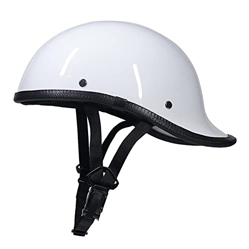 Woljay Halbschalenhelm Halbhelme Motorrad-Helm Jethelm Halbschalen Motorradhelm für Cruiser Chopper Biker Moped DOT/ECE Zulassung (Groß, Weiß) von Woljay