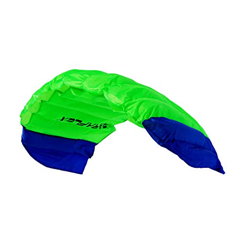 Wolkenstürmer® Paraflex Basic Lenkmatte 1.2 (grün) - Kleiner Kite für Kinder ab 6 Jahre – Drachen flugfertig mit 2x25m Polyesterleinen & Flugschlaufen von Wolkenstürmer