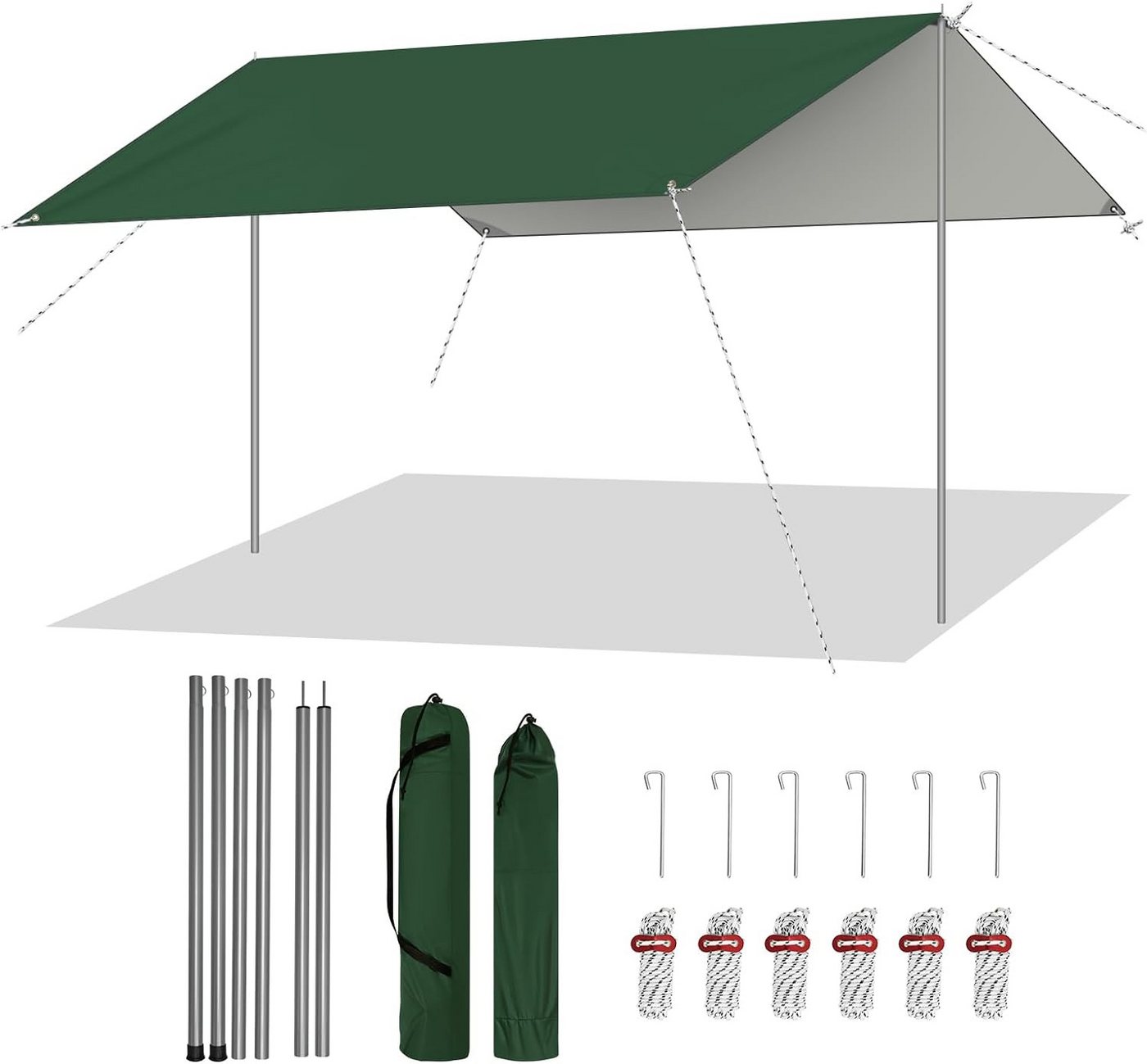 Woltu Tarp-Zelt, (1 tlg), Zeltplane Wasserdicht, Camping Plane Sonnenschutz Ultraleicht von Woltu