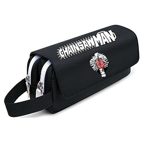 Chains-aw Man Big Capacity Pencil Pen Pouch, Cartoon Anime Double Zipper Pencil Case, Pouch Holder Pencil Storage Bag for Primary and Secondary School Students-22 * 8 * 10cm||Multicolor 16 von Wondi