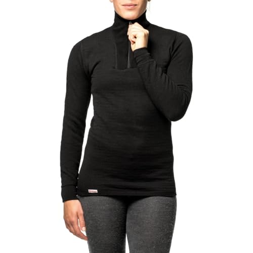 Woolpower 200 Turtleneck Long Sleeve Zipp Shirt Men - Unterwäsche, black - XXS von Woolpower