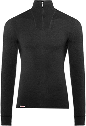 Woolpower 400 Turtleneck Long Sleeve Zipp Shirt Men - Thermounterwäsche, Schwarz, S von Woolpower