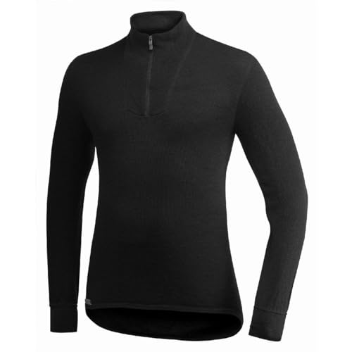 Woolpower 400 Turtleneck Long Sleeve Zipp Shirt Men - Thermounterwäsche, black, XXS von Woolpower
