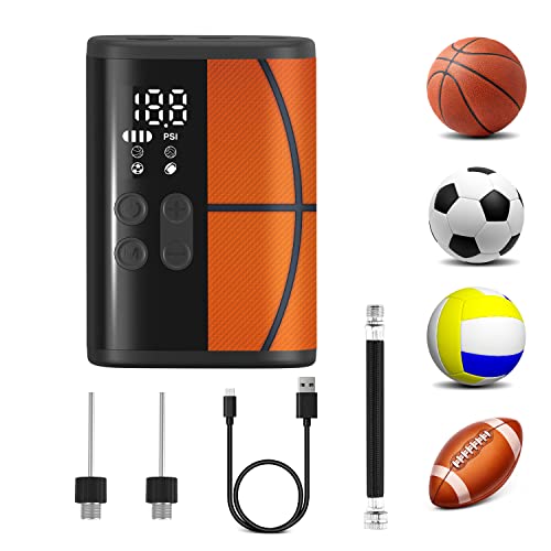 Woowind P101 Ballpumpe Elektrisch mit 12 PSI, 4000mAh Power Bank, LED Licht, Auto-Stop, Compact. Ideal für Fußball, Basketball, Volleyball, inklusive Ballpumpe Nadeln von Woowind