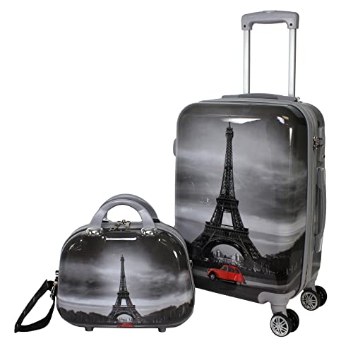 World Traveler Destination Collection 2-Piece Carry-On Luggage Set, Paris, One Size, Destination Collection 2-Piece Carry-on Luggage Set von World Traveler