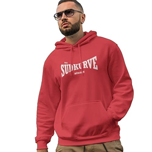 World of Football Herren Pullover Hoodie Südkurve München Bayern rot rot - XL von World of Football