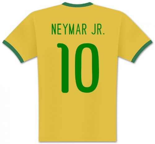 World of Football Player Shirt Brasilien Neymar gelb - L von World of Football