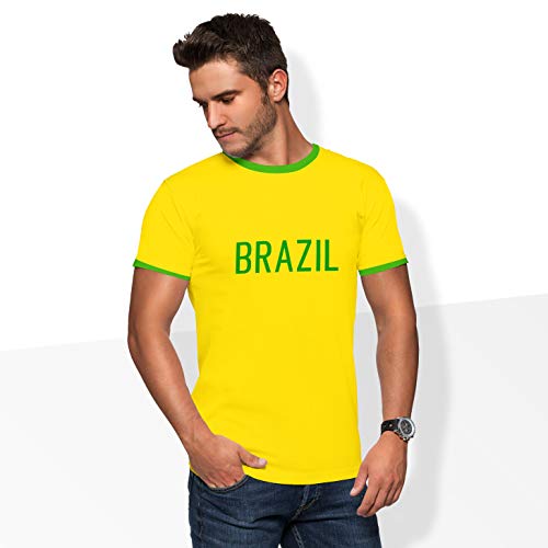 World of Football Player Shirt Brasilien Ronaldinho gelb - 140 von World of Football